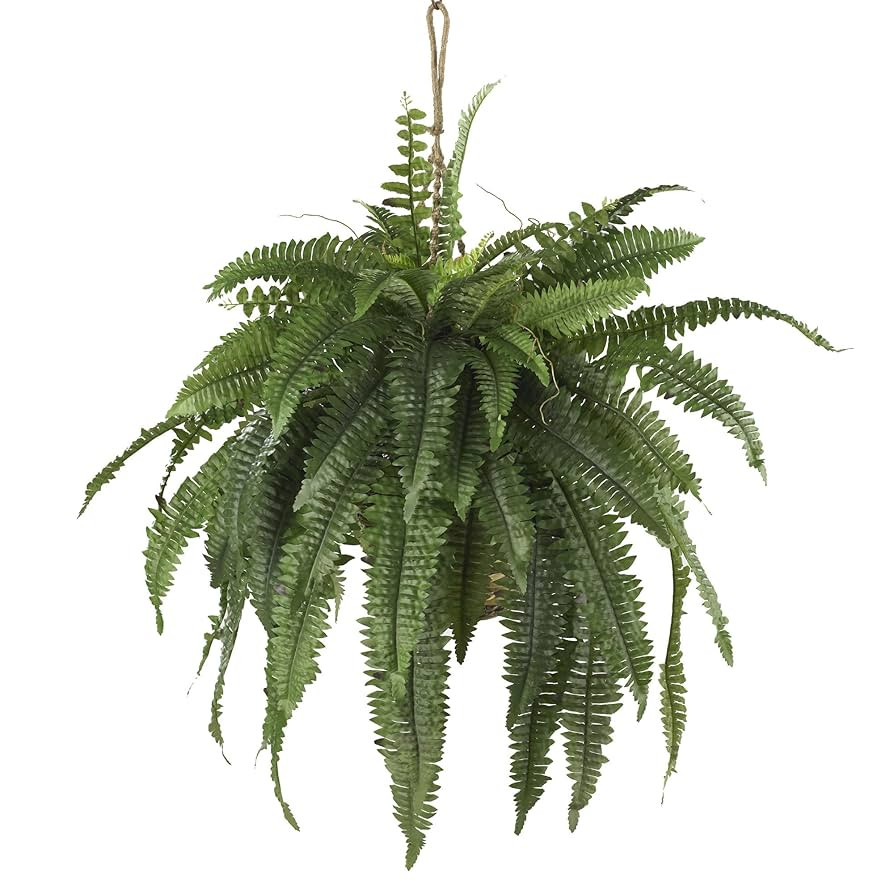Nearly Natural 6774 22in. Large Boston Fern Hanging Basket,Green | Amazon (US)
