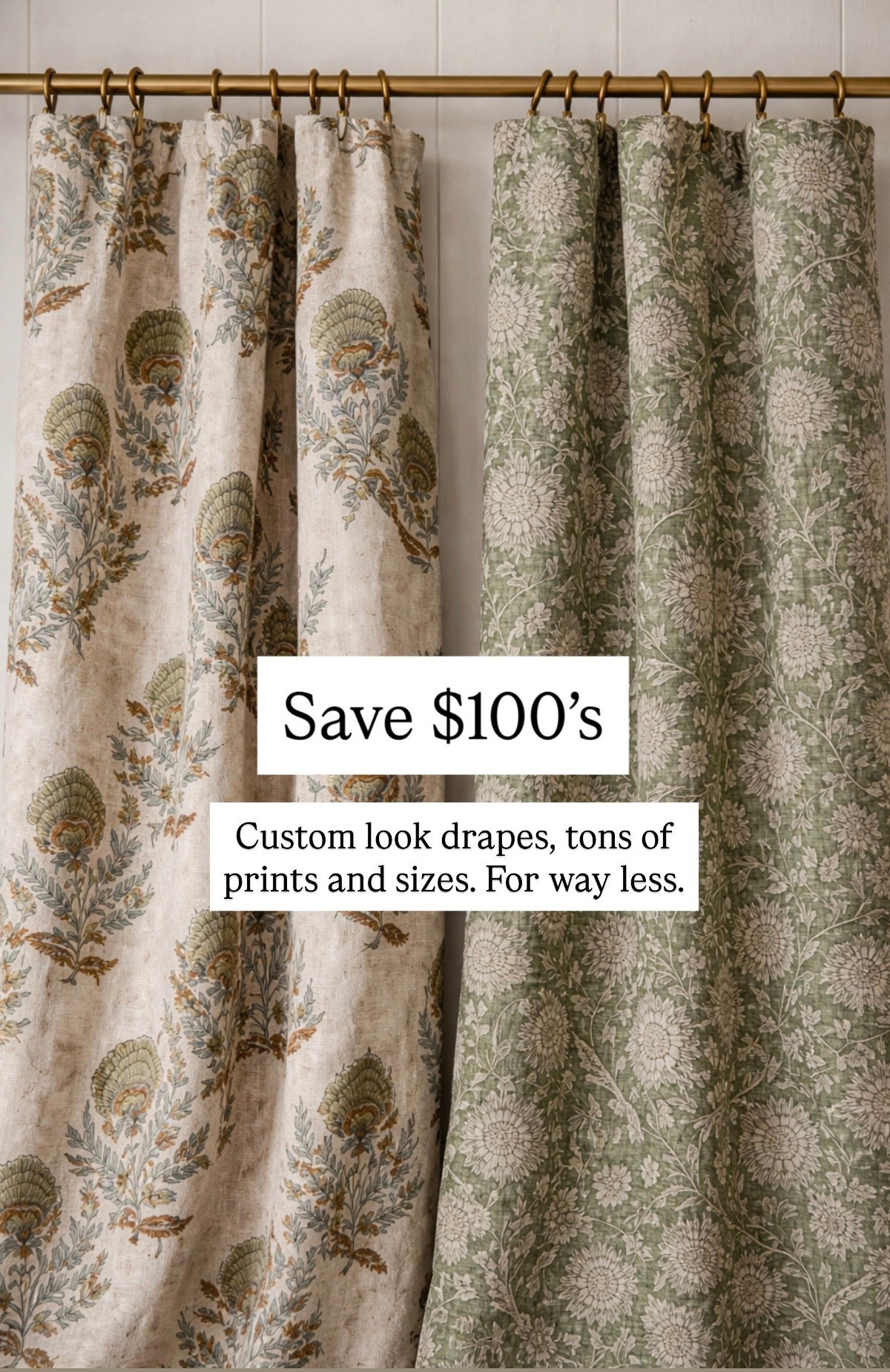 OK, custom looked drapes for way less. They are still mid range, but to get these in custom would be three times the price. Black print, drapes, floral drapes these look very similar to Amber interiors.

#LTKSaleAlert #LTKHome