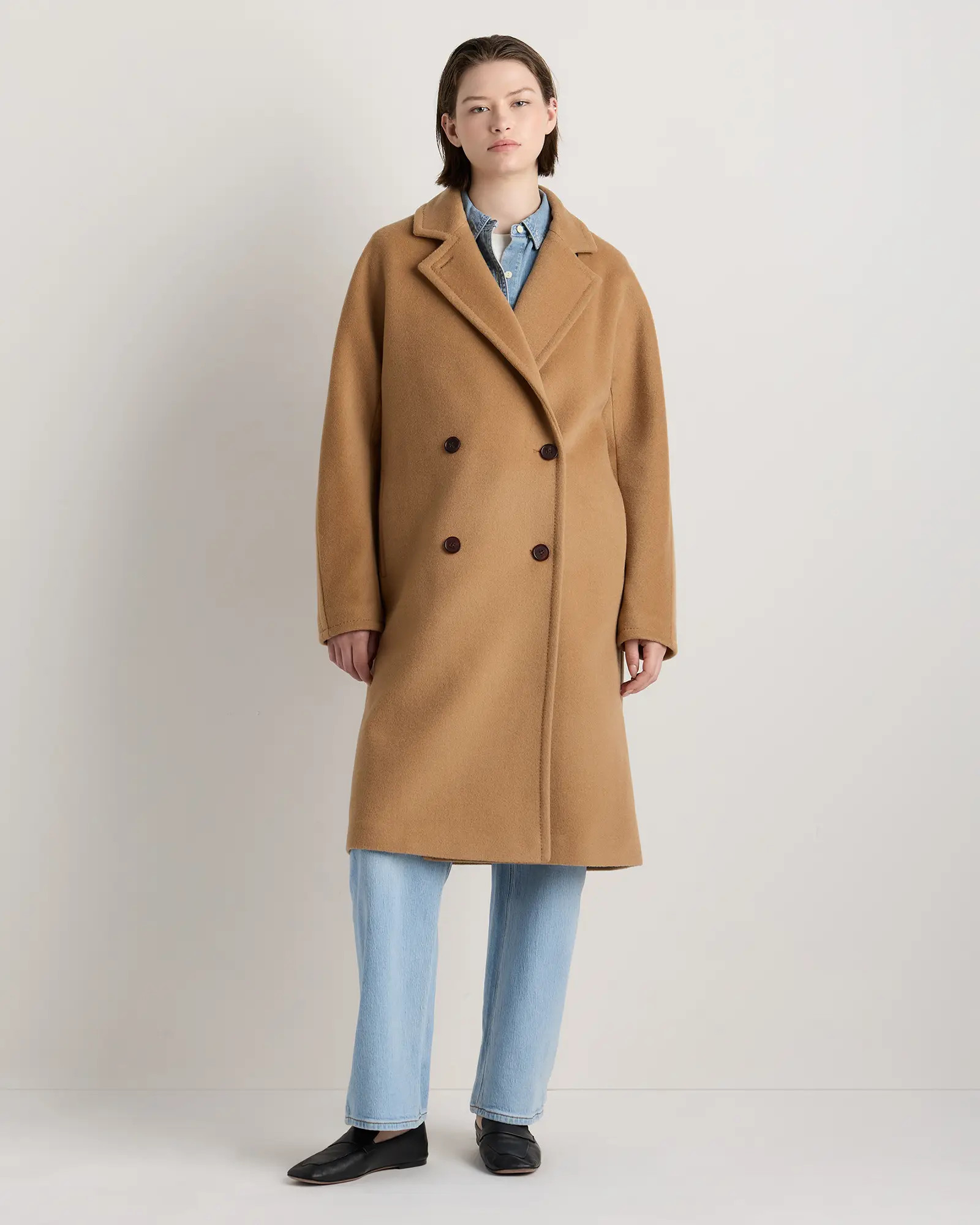 Wool Cashmere Double-Breasted Slouch Coat | Quince