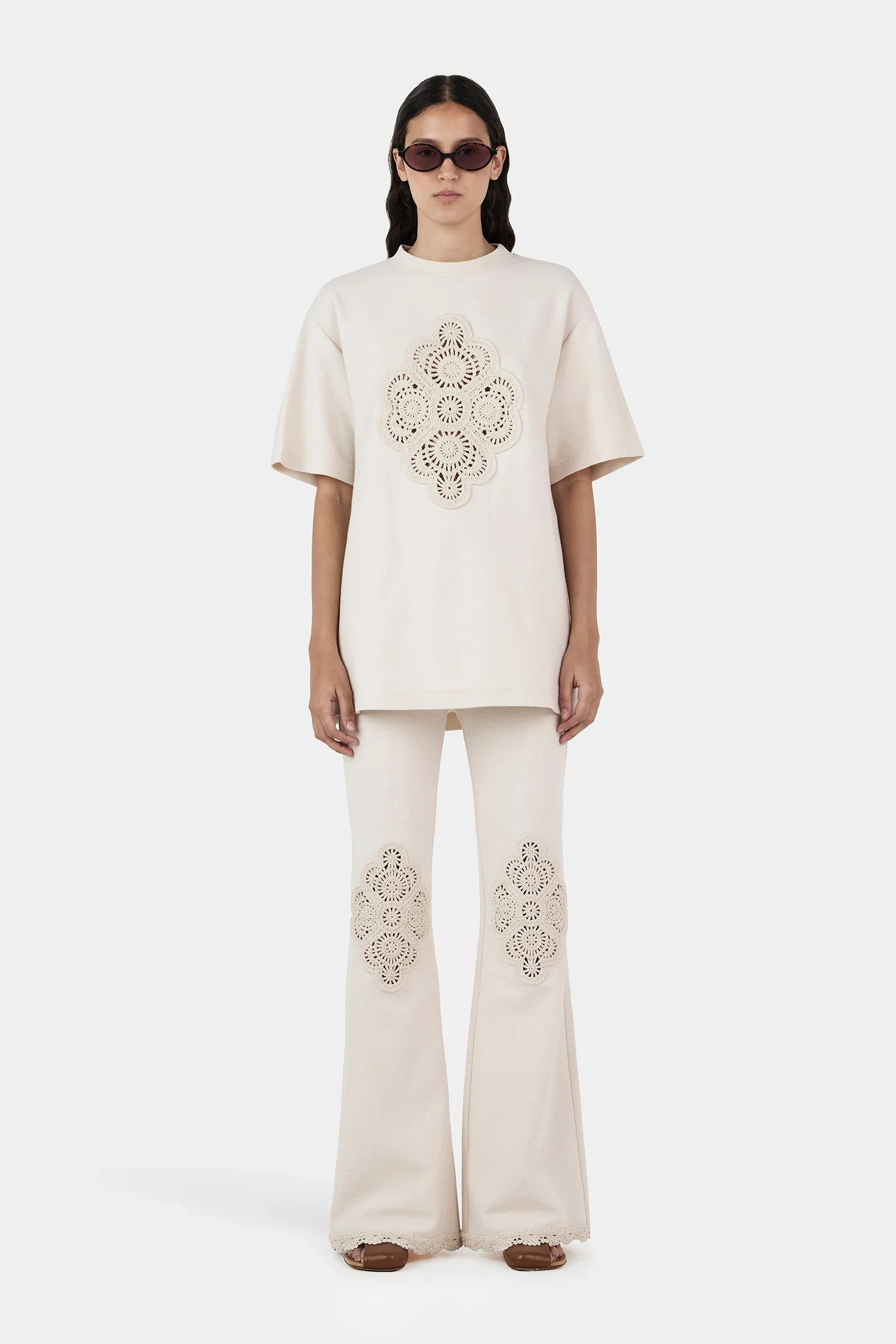 Marley Crochet Shirt Sandstone | Hansen and Gretel