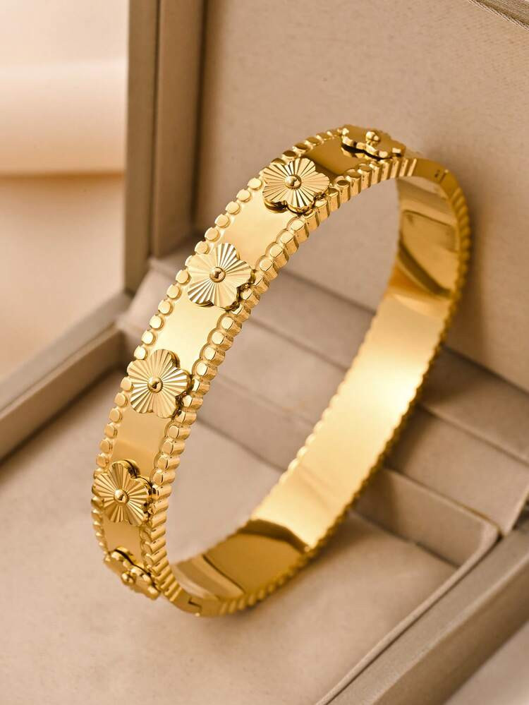 4pcs/3pcs/1pc 18K Gold Stainless Steel Bracelet, Luxurious & Elegant Jewelry, European & American... | SHEIN