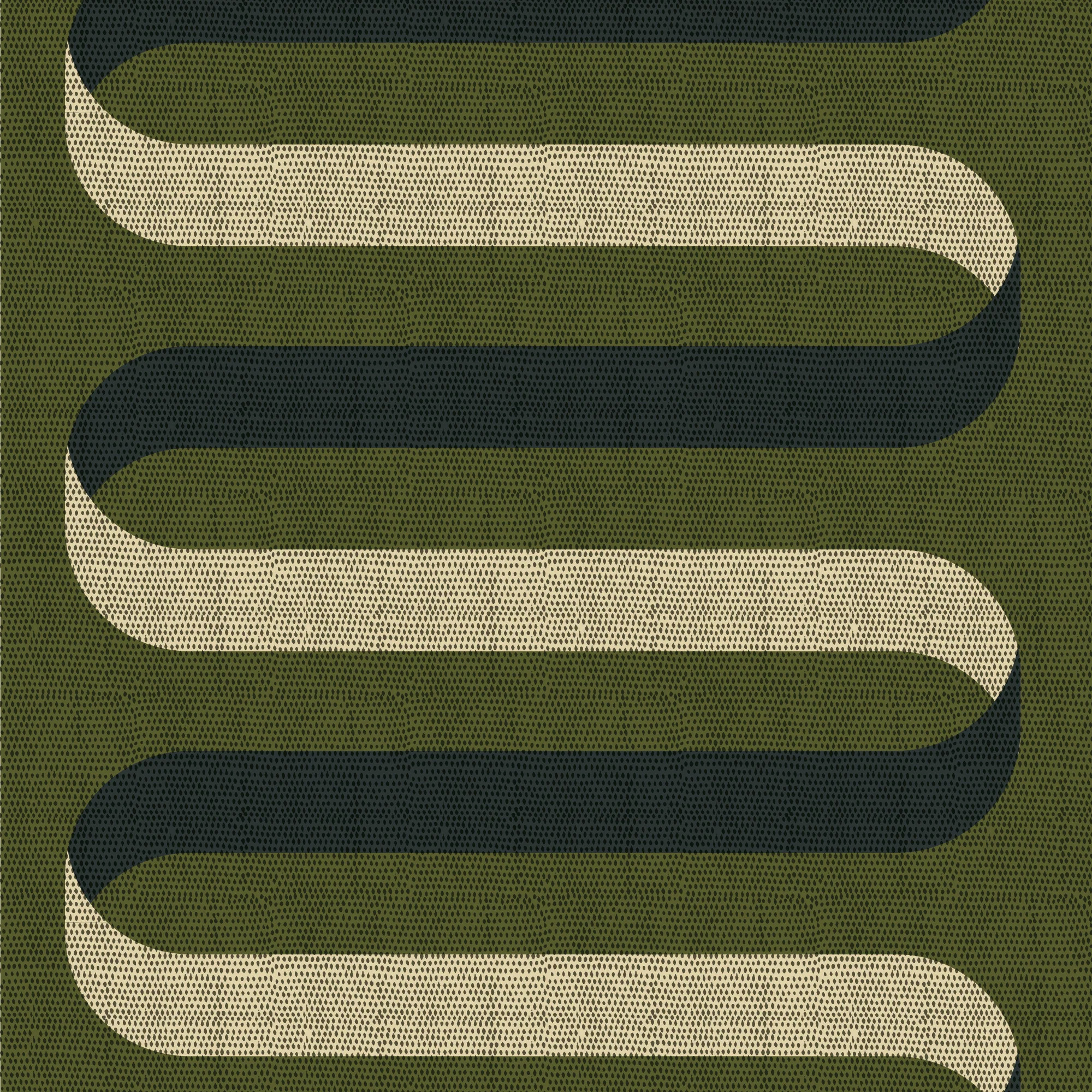 Folding Ribbon - Olive Wallpaper - Mitchell Black | Mitchell Black