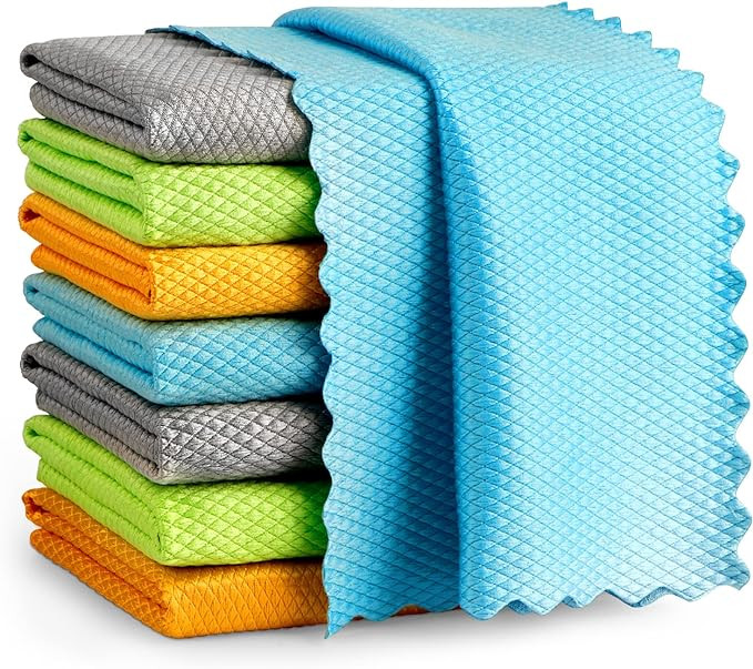 AIDEA Microfiber Glass Cleaning Cloth, 8PK, Premium Microfiber Glass and Window Cleaner, Lint Fre... | Amazon (US)