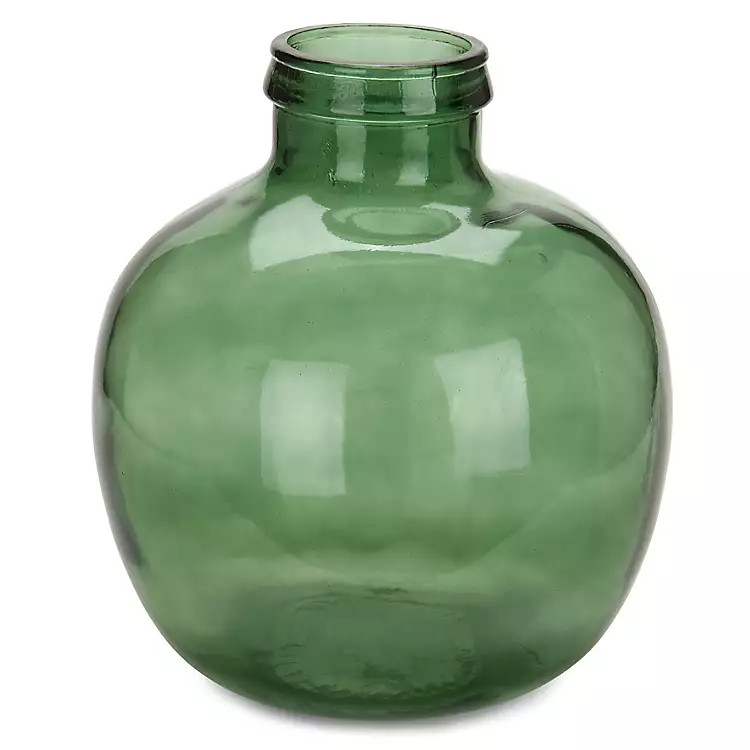 New! Round Green Glass Bottle Vase | Kirklands