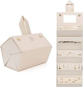 Travel Jewelry Organizer Jewelry Box – Luxurious, Compact Jewelry Travel Organizer w/ Necklace ... | Amazon (US)