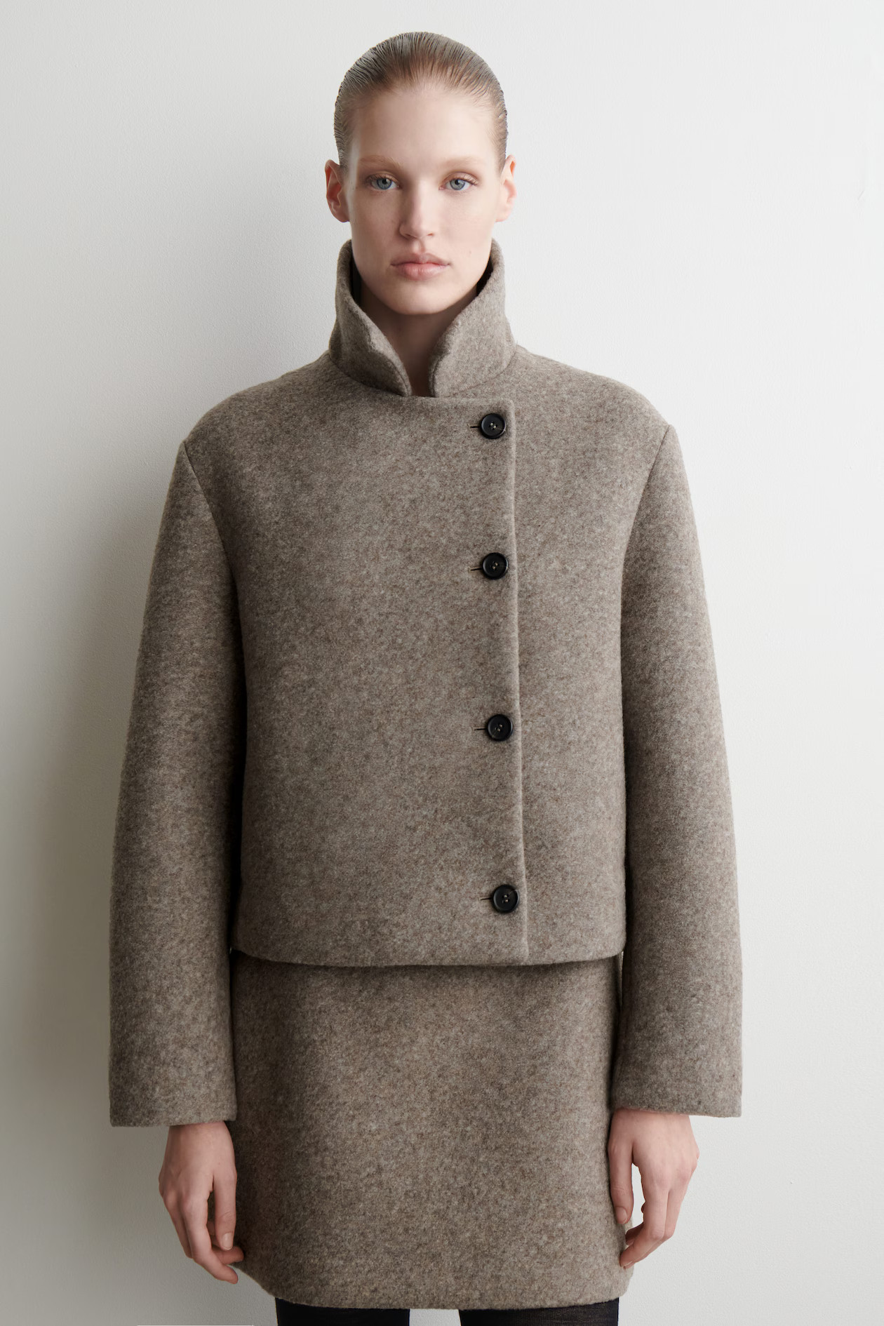 BOILED WOOL-BLEND JACKET - BEIGE MÉLANGE | COS | COS UK