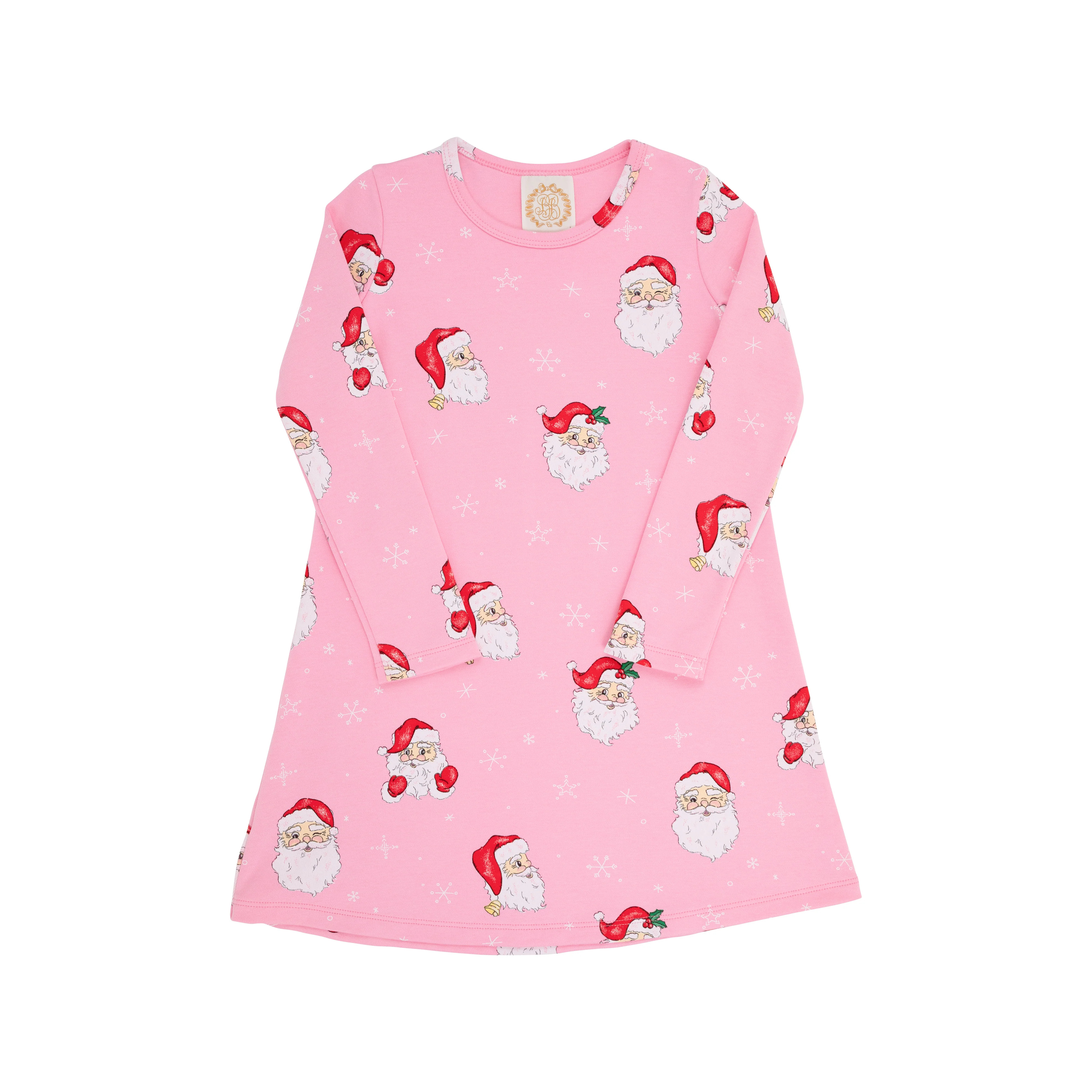 Long Sleeve Polly Play Dress - Dear Santa (Hamptons Hot Pink) | The Beaufort Bonnet Company