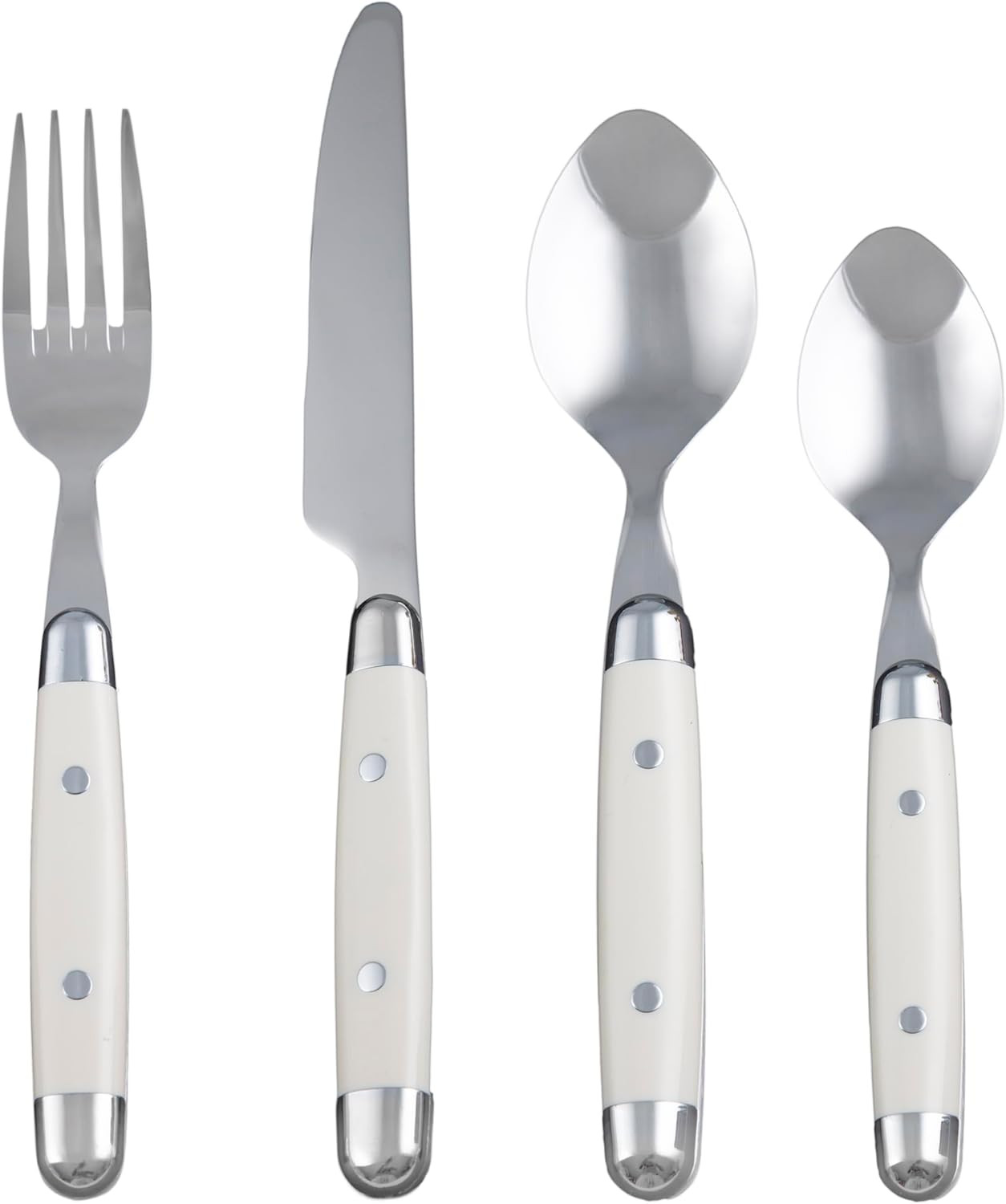 Cambridge Silverware Set, Jubilee White 16-Piece Flatware Set, Service for 4, 18/0 Stainless Stee... | Amazon (US)