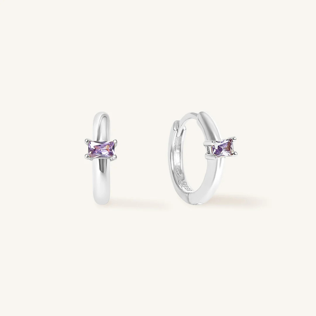 February Birthstone Huggies | Francesca Jewellery