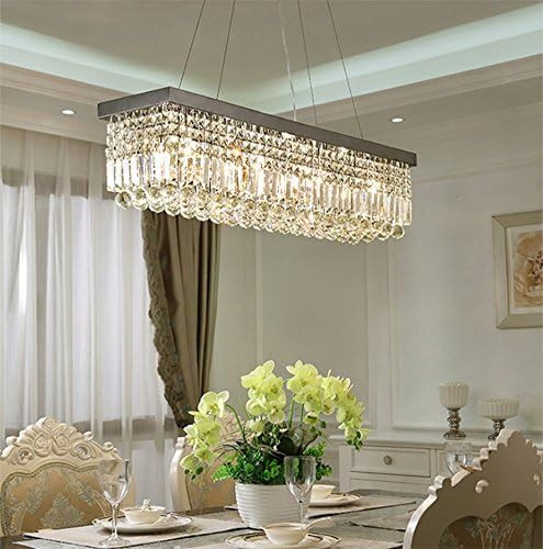 Yue Jia Luxury Contemporary Modern Island Crystal Chandelier Over Table Lighting Fixture for Dini... | Amazon (US)