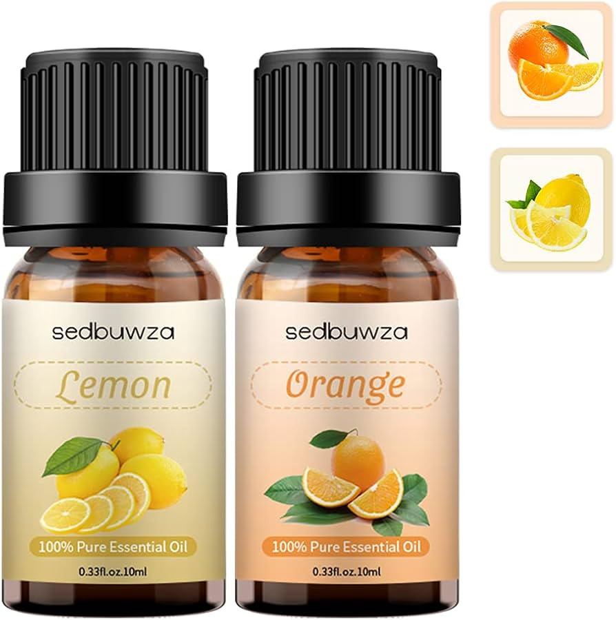 2PCS Lemon + Orange Essential Oil Set for Diffuser, Aromatherapy Lemon Essential Oil for Candle M... | Amazon (US)