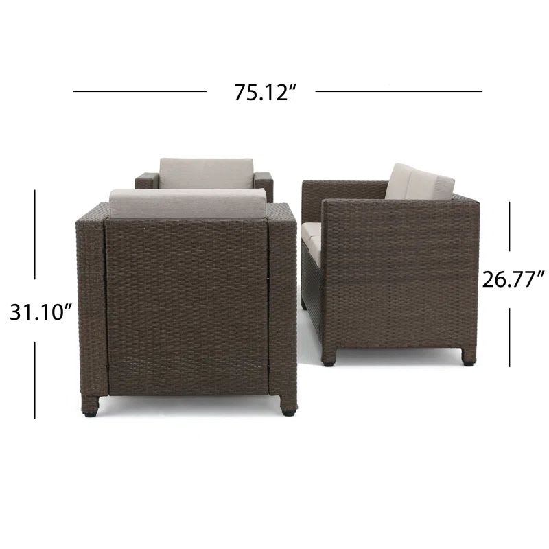 Mitchall 4 Piece Rattan Sofa Seating Group with Cushions | Wayfair North America