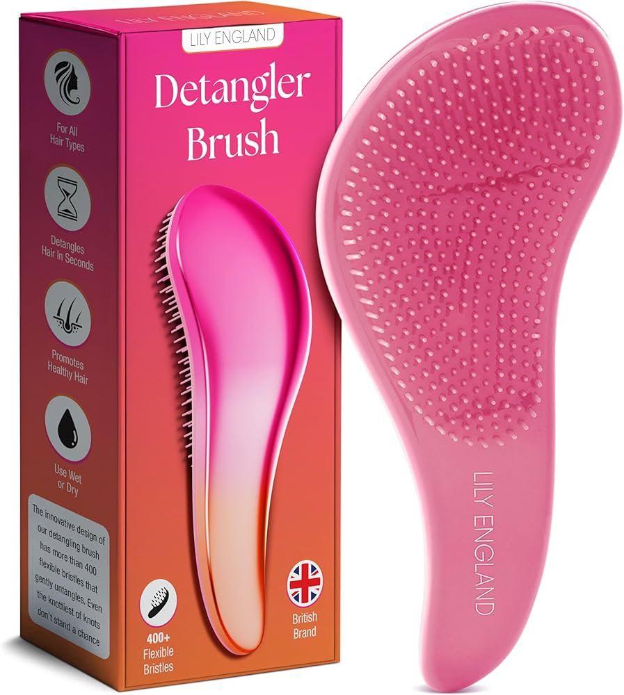 Lily England Detangler Hair Brush for Curly, Thick, Straight & Natural Hair - Gentle Detangling B... | Amazon (US)