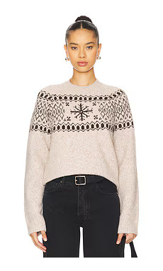 Lovers and Friends Josette Fairisle Sweater in Beige & Brown Multi from Revolve.com | Revolve Clothing (Global)
