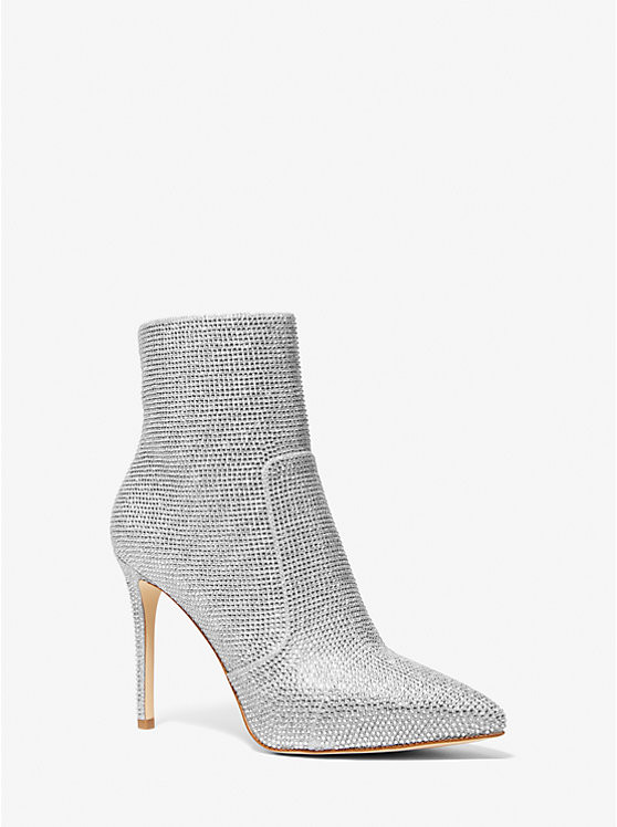 Rue Embellished Glitter Chain-Mesh Ankle Boot | Michael Kors US
