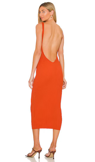 Lamiae Backless Midi Dress in Terracotta | Revolve Clothing (Global)
