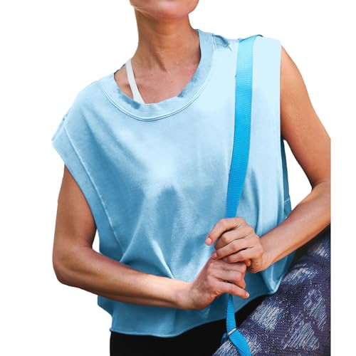 Ainangua Oversized Tank Top for Women Sleeveless Athletic Cropped Activewear Workout Yoga Gym Top... | Amazon (US)