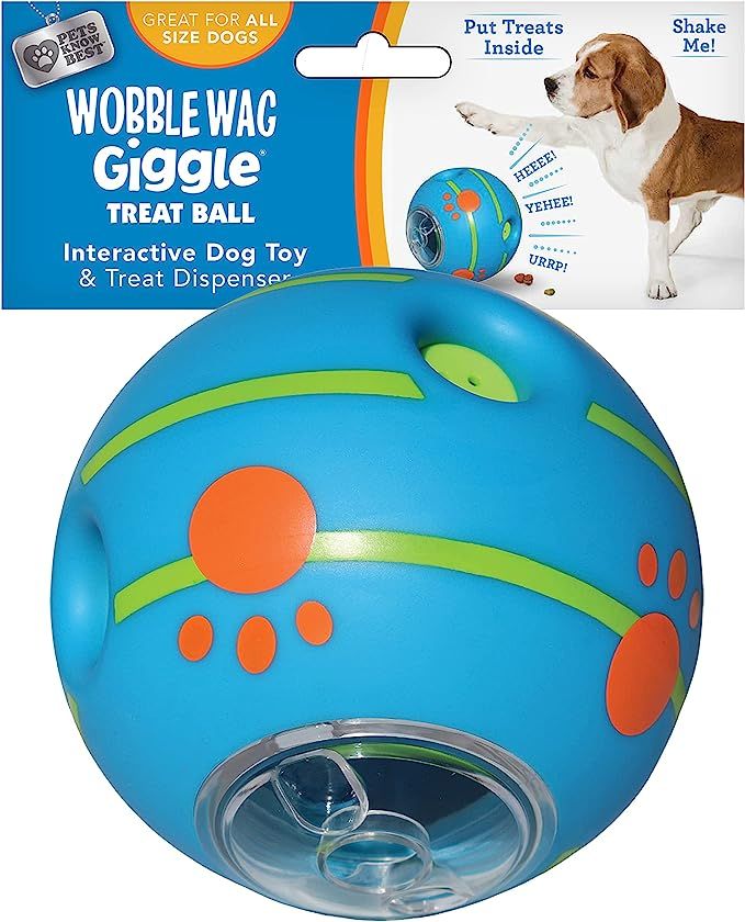 Wobble Wag Giggle Treat Ball- Interactive Dog Toy & Treat Dispenser, Fun Giggle Sounds When Rolle... | Amazon (US)