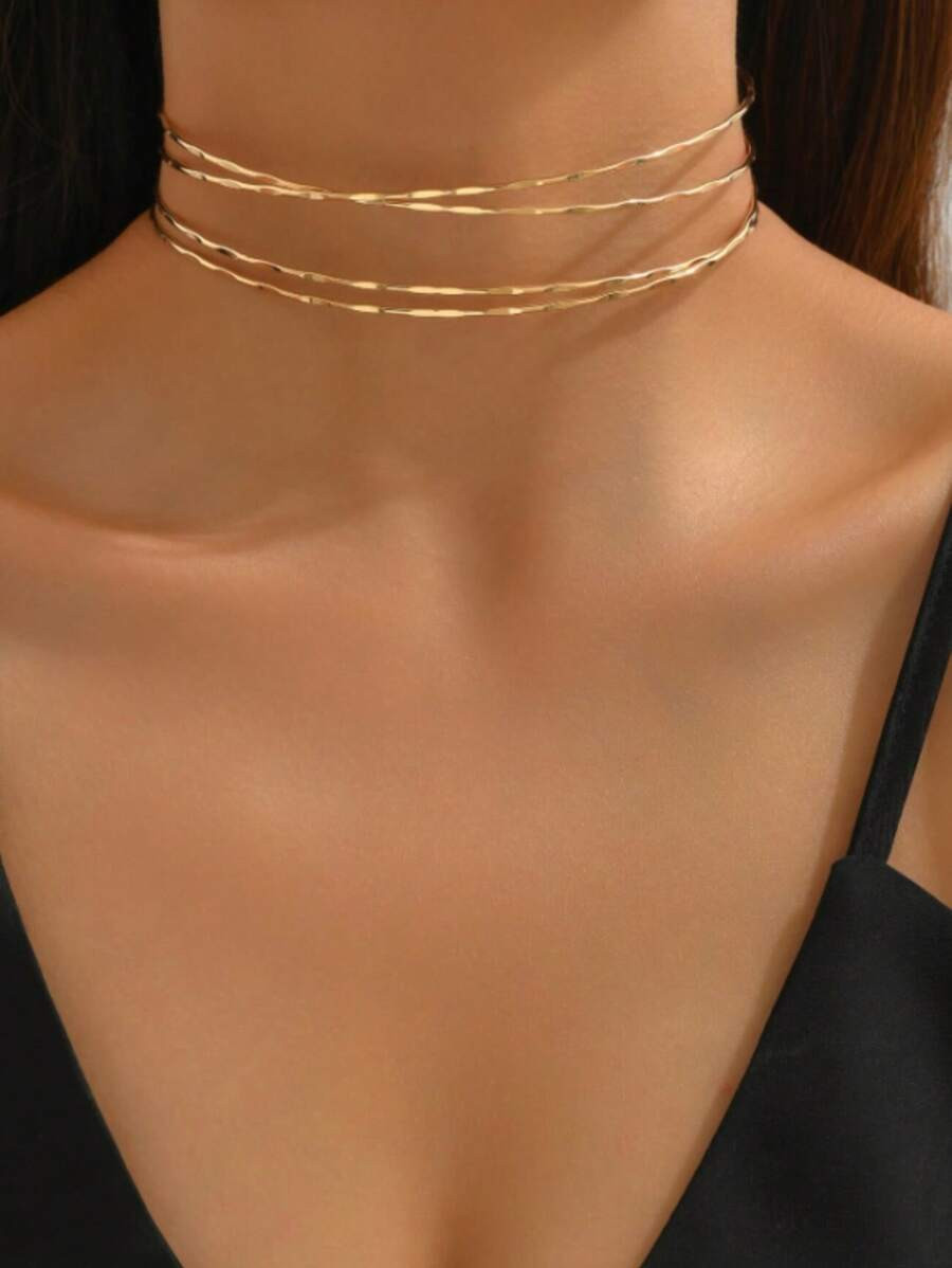 1pc Chic Retro Hollow Out Open Collar Necklace, Classic Design | SHEIN