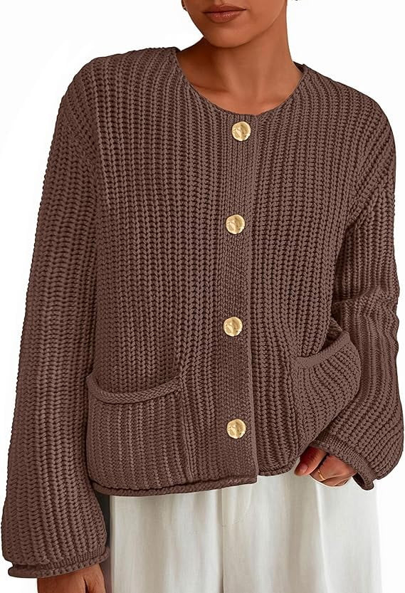PRETTYGARDEN Cardigan Sweaters for Women Trendy Oversized Knit Chunky Button Cardigans Fall Winte... | Walmart (US)