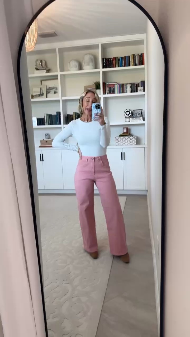 Amazon - fun fall finds. High Rise Wide Leg Jeans - size 2. 8 colors. * White Long Sleeve T-Shirt - size small.

#LTKSeasonal #LTKOver40 #LTKPetite