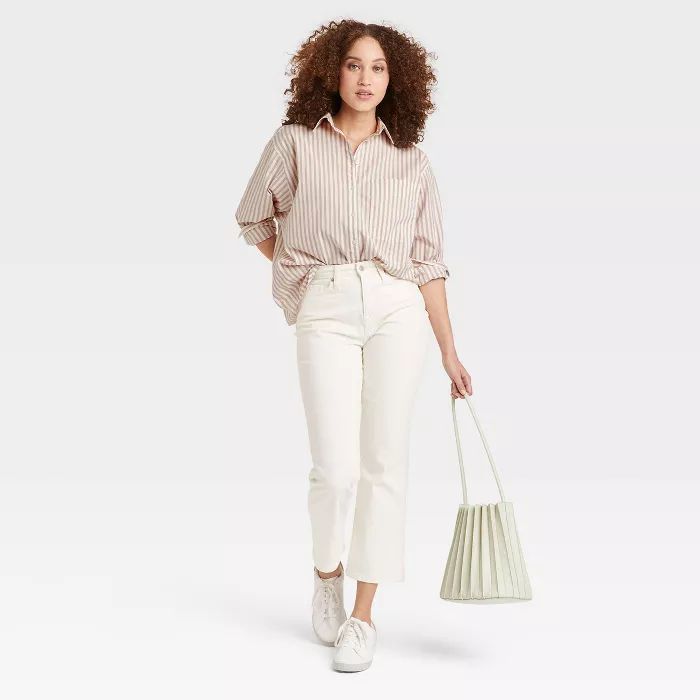 Women's Long Sleeve Button-Down Boyfriend Shirt - A New Day™ | Target