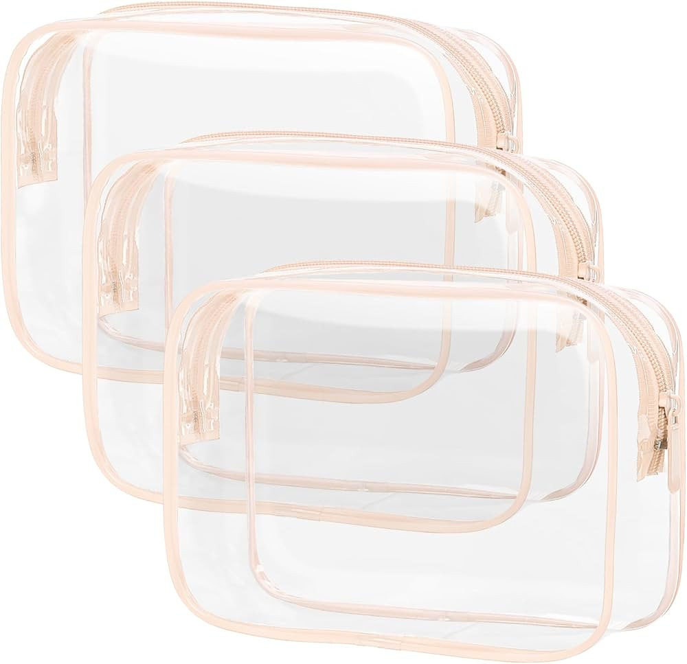 PACKISM TSA Approved Toiletry Bag 3 Medium - Quart Size Clear Makeup Bag for Carry On, Airport Se... | Amazon (US)