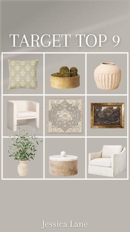 Target top nine furniture and home decor finds, most of these items are on sale too! Target home, Target decor, Target clearance, barrel accent chair, neutral rug, decorative accents

#LTKsalealert #LTKhome #LTKSeasonal
