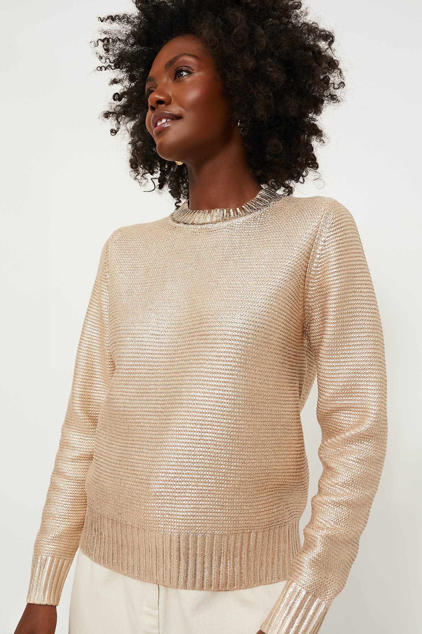 Gold Metallic Vienna Sweater | Tuckernuck (US)