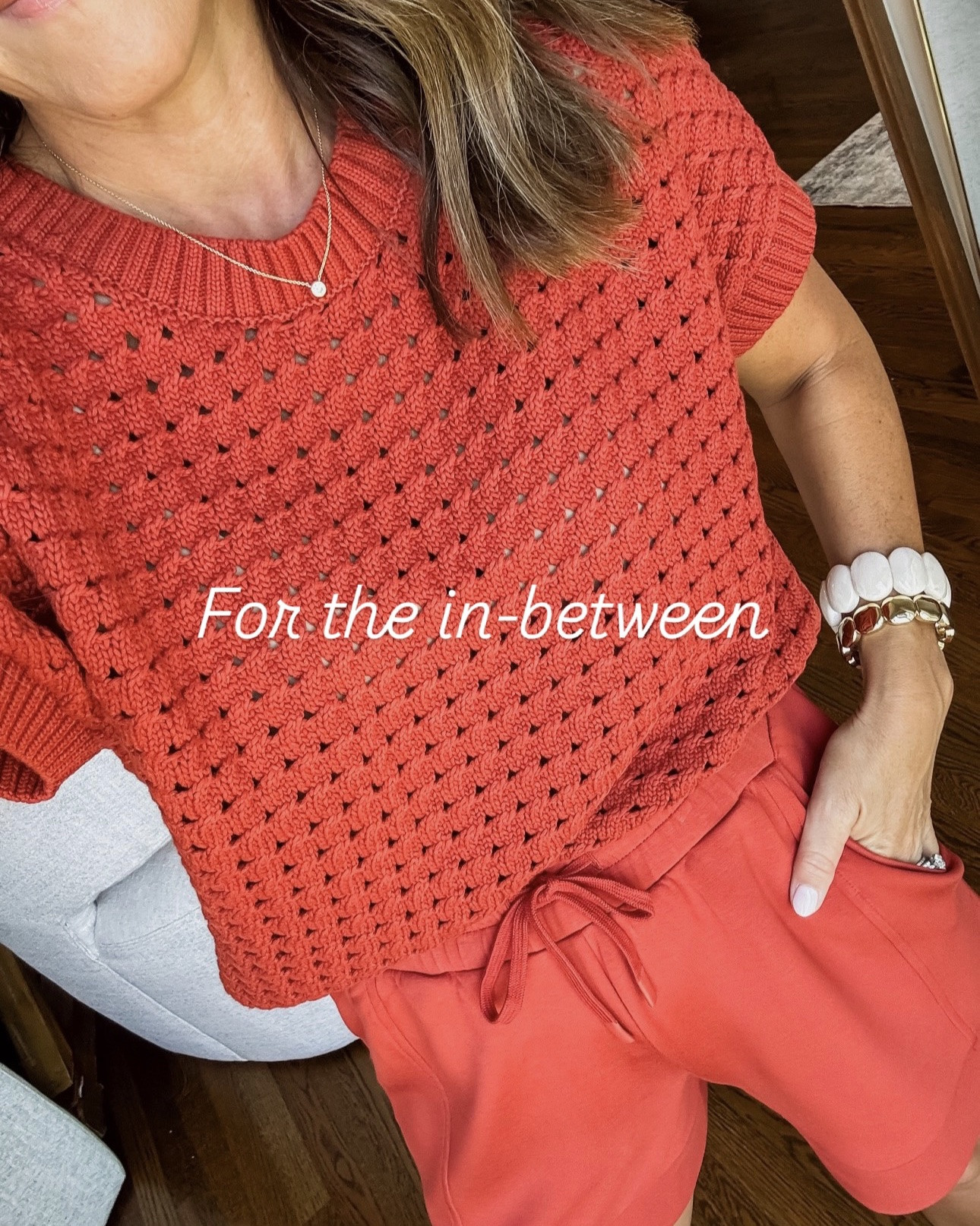 For the in-between. An open knit perfection. 
XS sweater and shorts
Jeans size 0

#LTKmomlife #LTKSeasonal #LTKOver40