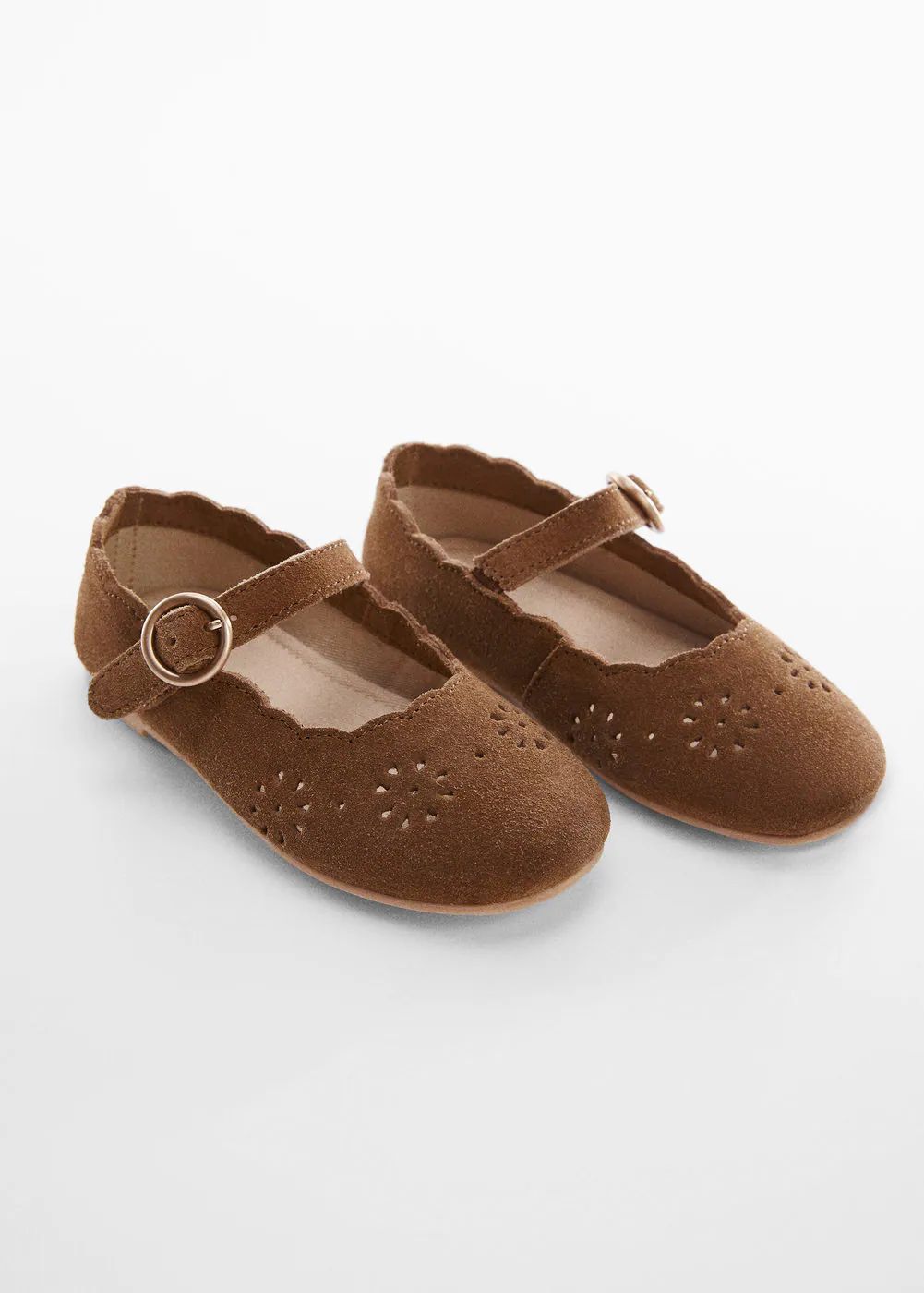 Die-cut leather ballerina | MANGO (US)