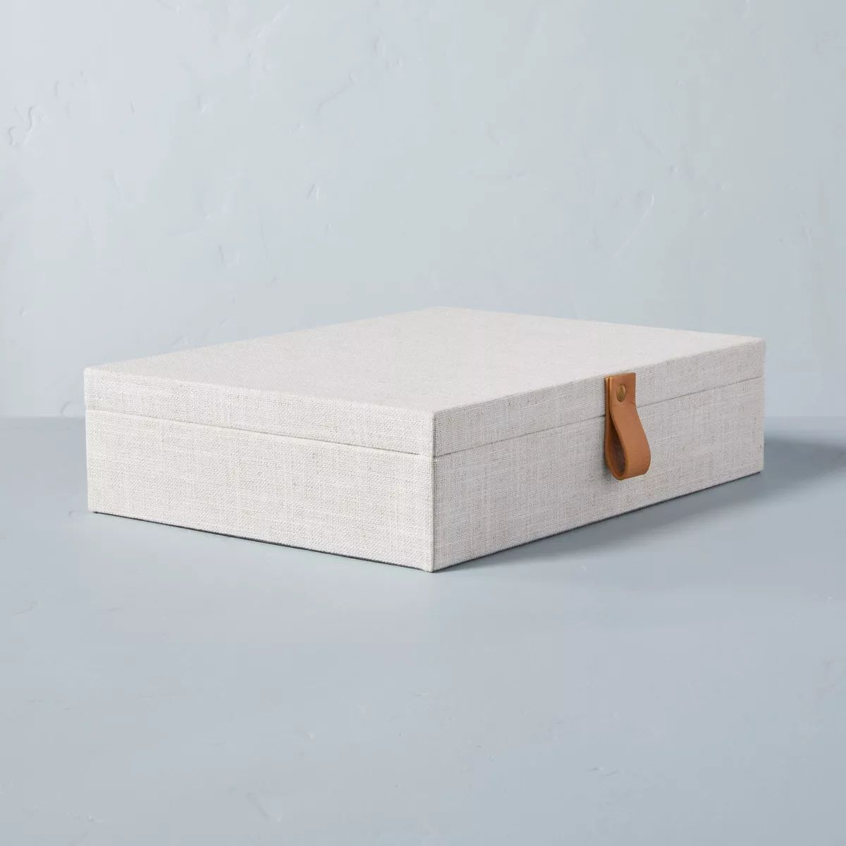 Fabric Storage Box with Faux Leather Accent Cream - Hearth & Hand™ with Magnolia | Target