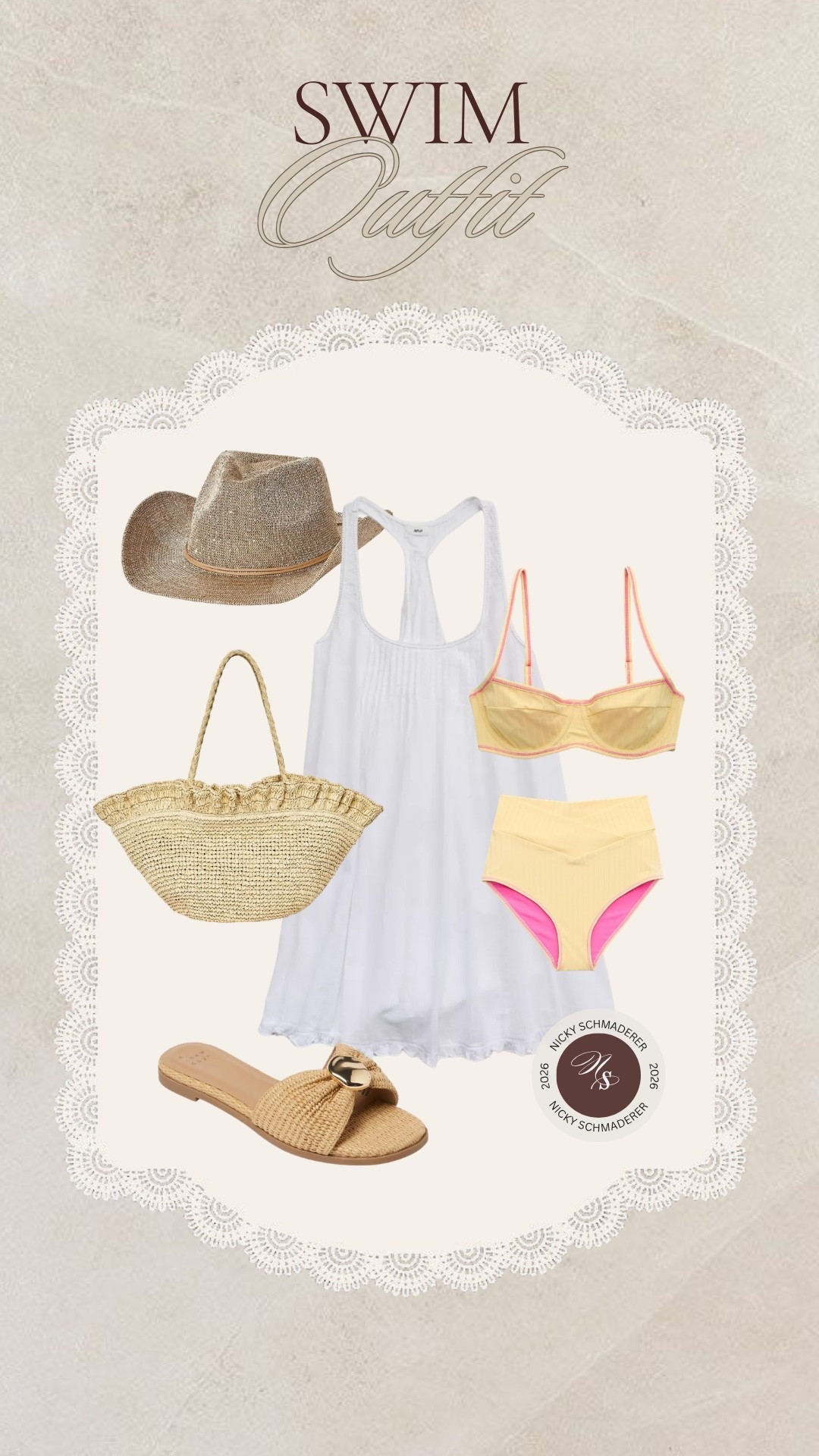 Swim outfit for your next spring vacay - from @Target and @Aerie sandals, cowboy hat, bag, swimsuit, swim cover 

#LTKootd #LTKTravel #LTKSwim