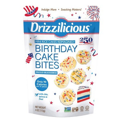 America’s 250 Anniversary Edition Birthday Cake Drizzled Mini Rice Cakes - 4oz | Target