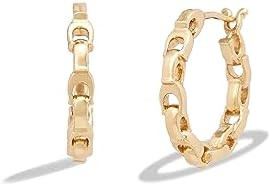 COACH Signature Link Hoop Earrings Gold One Size | Amazon (US)