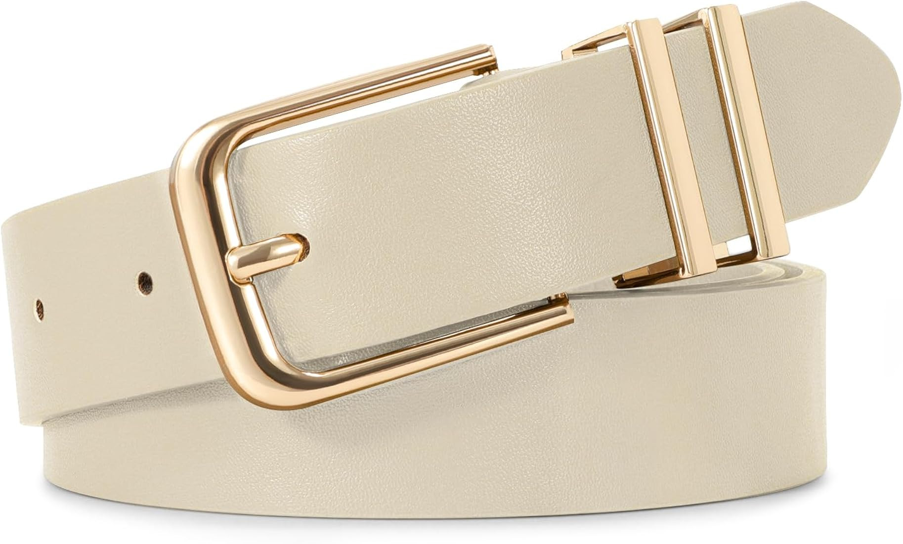 VONMELLI Women's Soft Faux Leather Belt for Jeans Pants Dress Fashion Ladies Waist Belt with Gold... | Amazon (US)