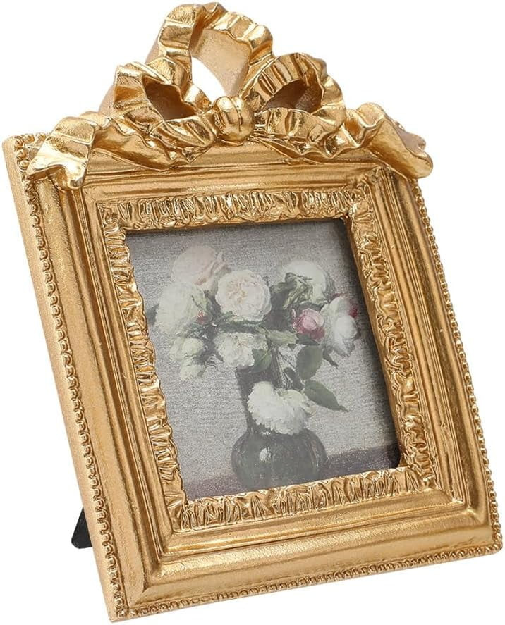 Small Vintage Square Picture Frame 3.74×4.61inch Gold Baroque Ornate Mini Frame Dark Goldenrod P... | Walmart (US)