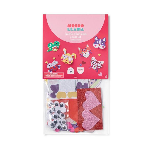6ct Create-Your-Own Valentine's Day Character Card Kit - Mondo Llama™ | Target