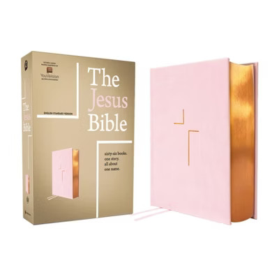 The Jesus Bible, ESV Edition, Leathersoft Over Board, Pink - by  Passion Publishing (Leather Bound) | Target