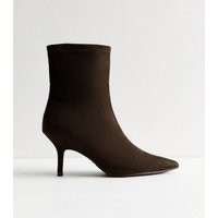 Women's Brown Faux Suede Pointed Toe Sock Ankle Boots Vegan New Look | New Look (UK)