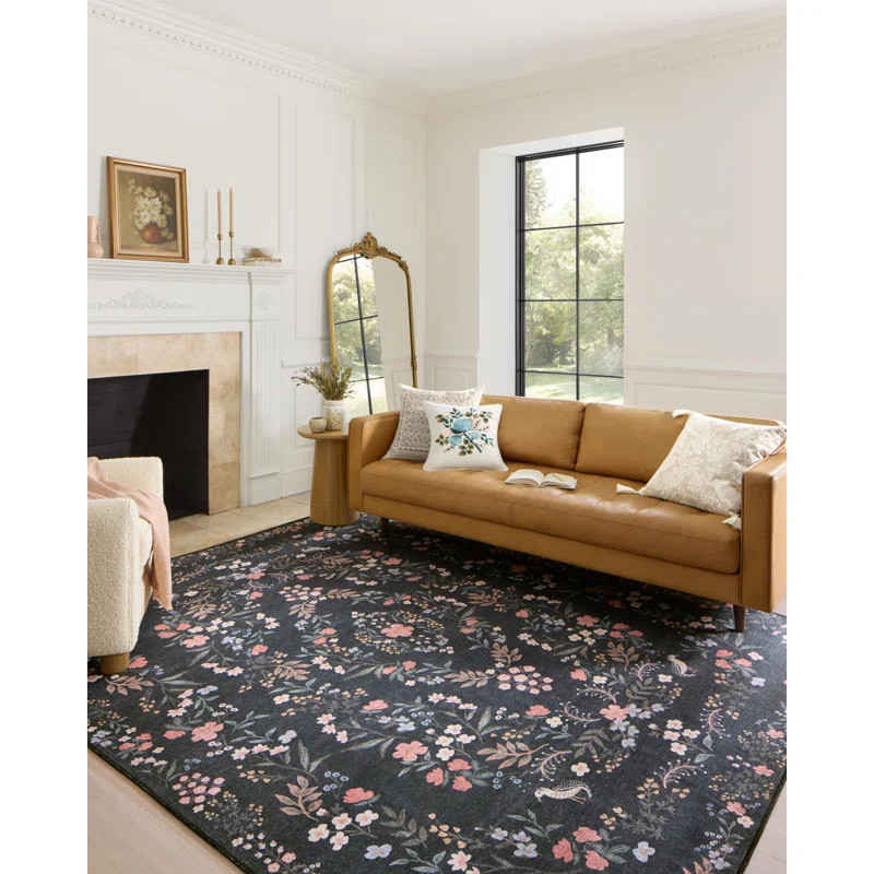 Rifle Paper Co. x Loloi Maison MAO-04 Tuileries Black Rug | Wayfair North America