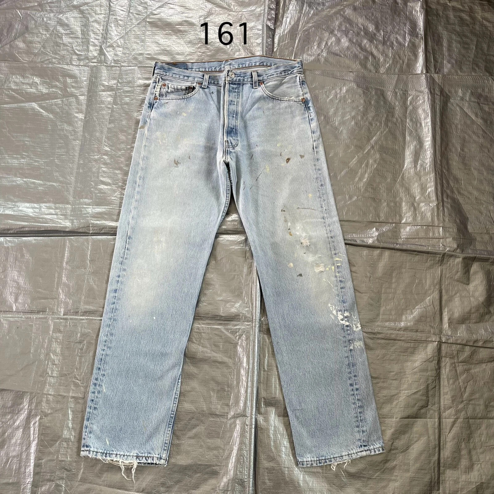 Vintage Levi 501 Made in USA Light Wash Paint 90s 35x31 | eBay US