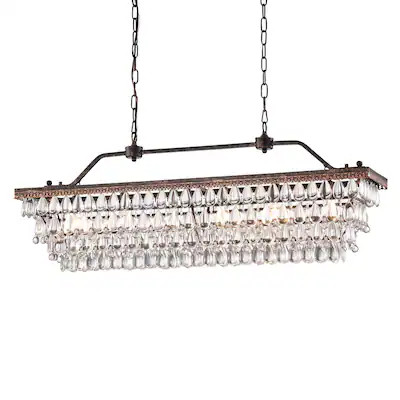 Edvivi Chiara 6-Light Antique Bronze Glam Crystal Chandelier | Lowe's