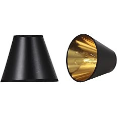 Aspen Creative 32210-2, Hardback Empire Transitional Clip-On Chandelier Shade, Black w/Gold insid... | Amazon (US)