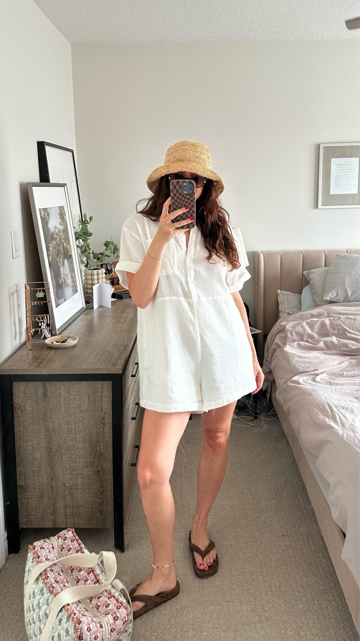 cotton gauze mom style summer postpartum outfit straw hat brown leather sandals

#LTKcanada #LTKsummer #LTKstyletip
