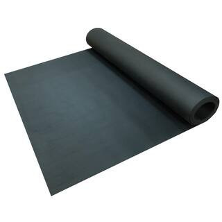 Fine-Ribbed 3 ft. x 9 ft. Black Thermoplastic Rubber Garage Flooring Rolls | The Home Depot