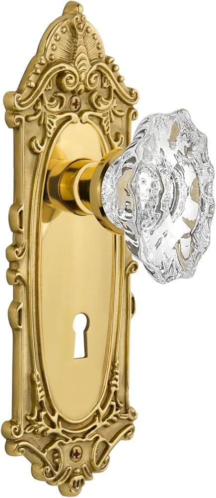 Nostalgic Warehouse Victorian Plate with Keyhole Chateau Knob, Single Dummy, Unlacquered Brass | Amazon (US)
