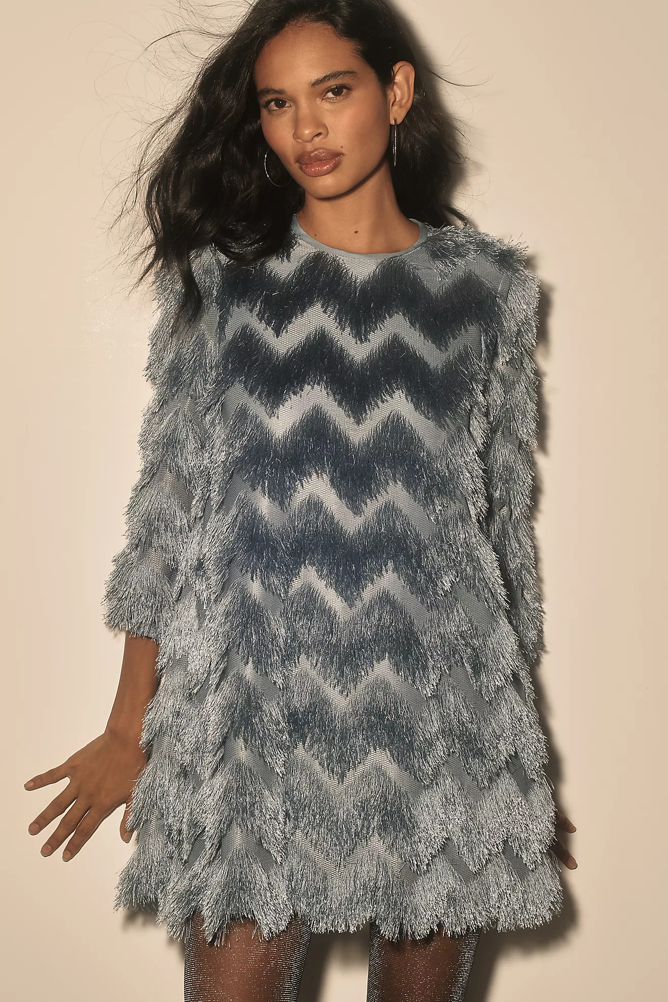 Hutch Fringe Mini Shift Dress | Anthropologie (US)