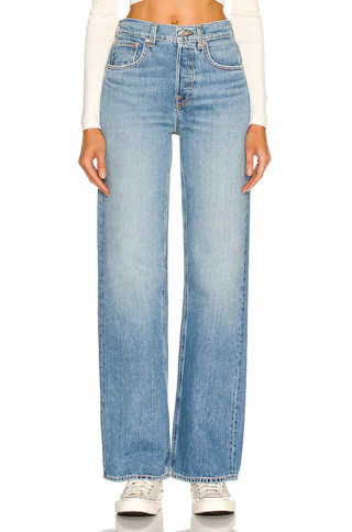 GRLFRND Brooklyn High Rise Straight in Denim-Medium | FWRD 
