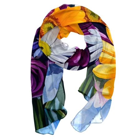 YZUOUZY Head Scarf Scarf for Women Satin Scarf Gerbera Flowers | Walmart (US)